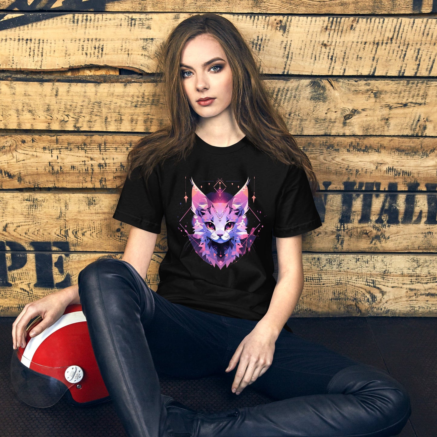 Graphic T Shirt - Geo CatsBlack