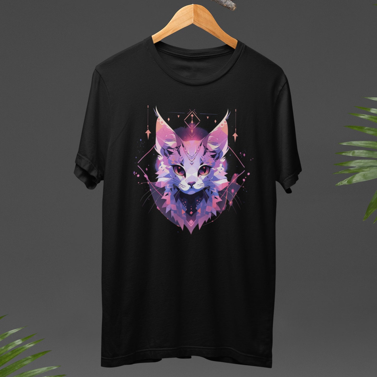 Graphic T Shirt - Geo CatsBlack